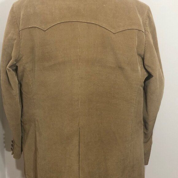 Vintage Larry Mahan Cowboy Corduroy Jacket Tan Western Blazer Horse Head Buttons - Picture 7 of 15
